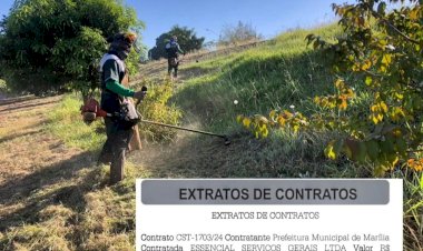 Prefeitura de Marília contrata empresa por quase R$ 20 milhões para capinação, varrição e pintura de guias