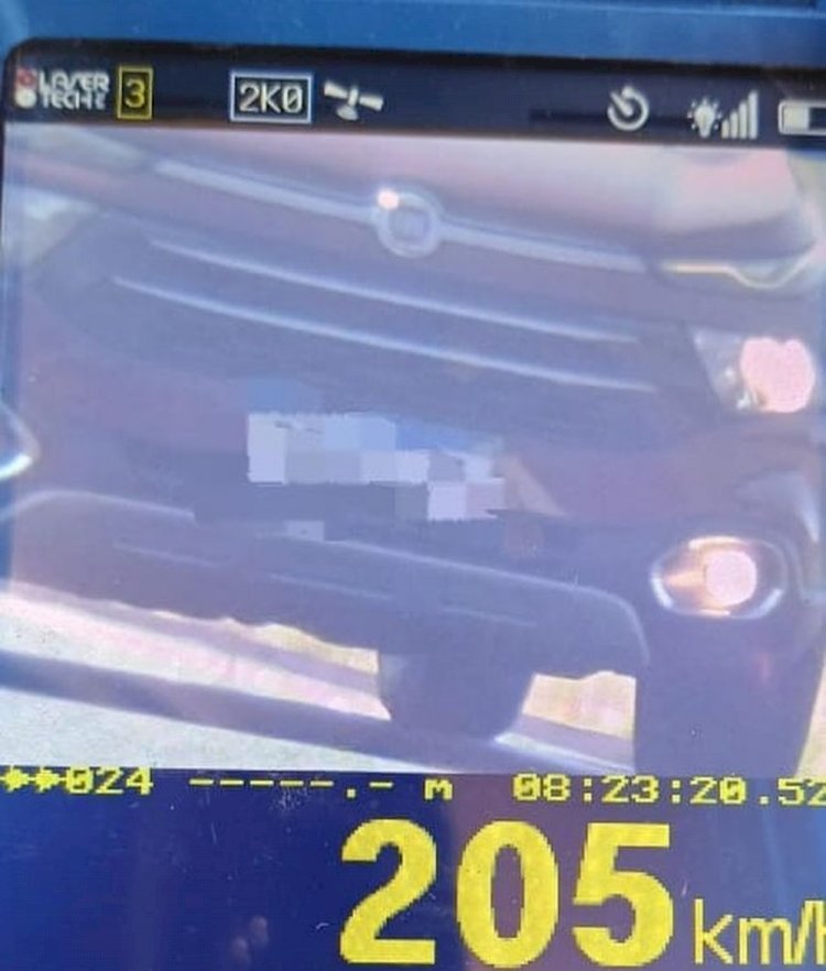Região! Motorista é flagrado a mais de 200 km/h